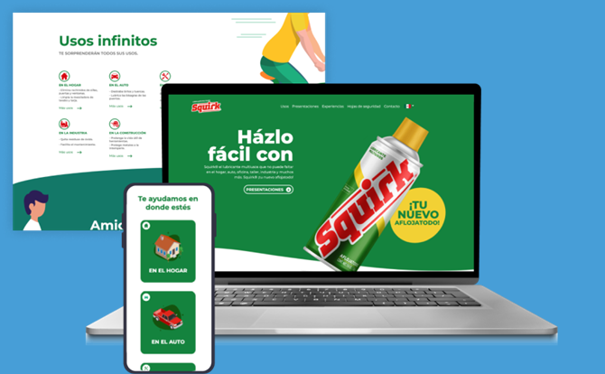 Imagen de proyecto Squirk desarrollo de sitio web por Sofnux.